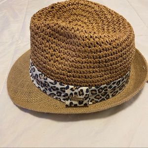 Steve Madden Hat with/ Leopard Print Scarf
